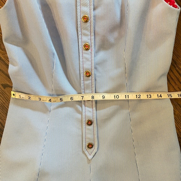 ⚓️Adorable blue striped vintage dress w/brass button front⚓️ - Picture 9 of 11